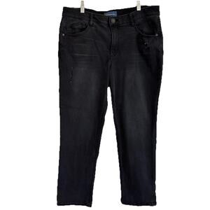 Democracy AB Technology Black Jeans Size 14 High Waist Straight Leg Stretch